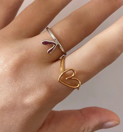 Conjunto Anillos "Doble Corazón" 💖 + !Hoy los 2 por el precio de 1! - Ajustable